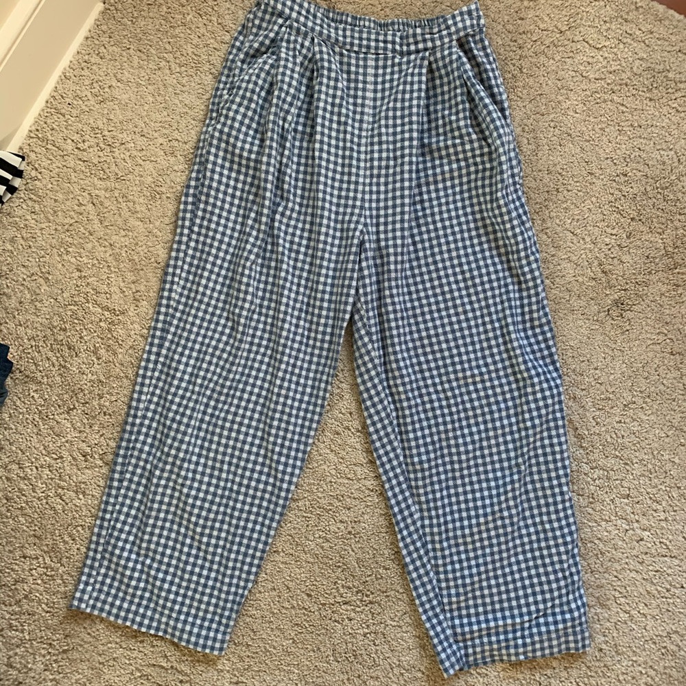 Urban outfitters blue gingham chef pants
